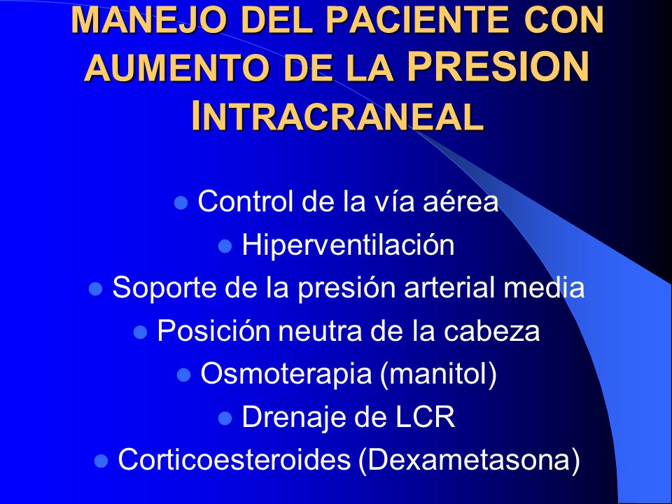 Hipertensión intracraneal presión arterial